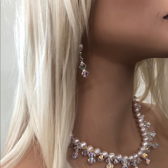 NWT Pearls and Swarovski Crystal Necklace Set - Picture 5 of 8